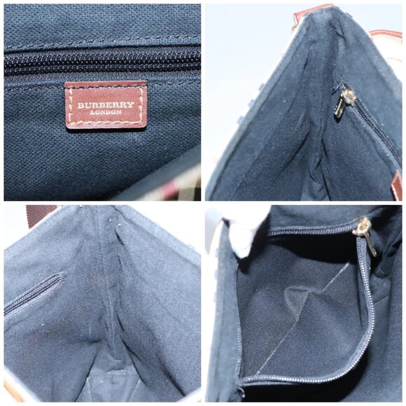 BURBERRY Nova Check Shoulder Bag PVC Beige Gold - Picture 15 of 16